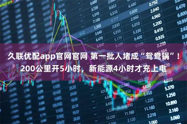 久联优配app官网官网 第一批人堵成“鸳鸯锅”！200公里开5小时，新能源4小时才充上电