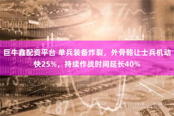 巨牛鑫配资平台 单兵装备炸裂，外骨骼让士兵机动快25%，持续作战时间延长40%